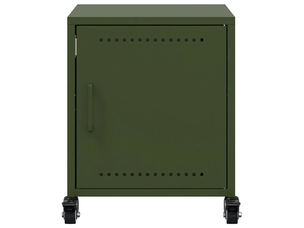 Tables de chevet 2 pcs vert olive 36x39x43,5 cm acier