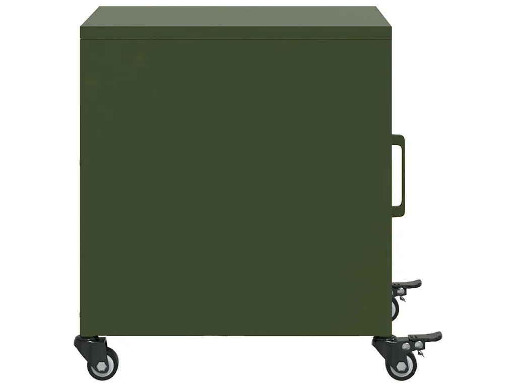 Tables de chevet 2 pcs vert olive 36x39x43,5 cm acier