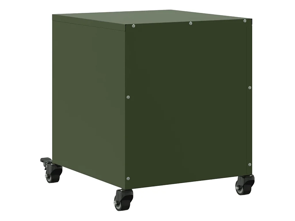 Tables de chevet 2 pcs vert olive 36x39x43,5 cm acier