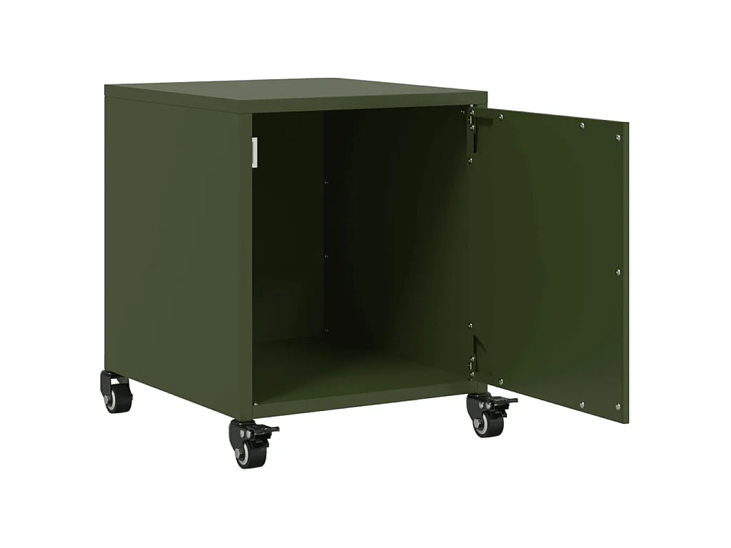 Tables de chevet 2 pcs vert olive 36x39x43,5 cm acier