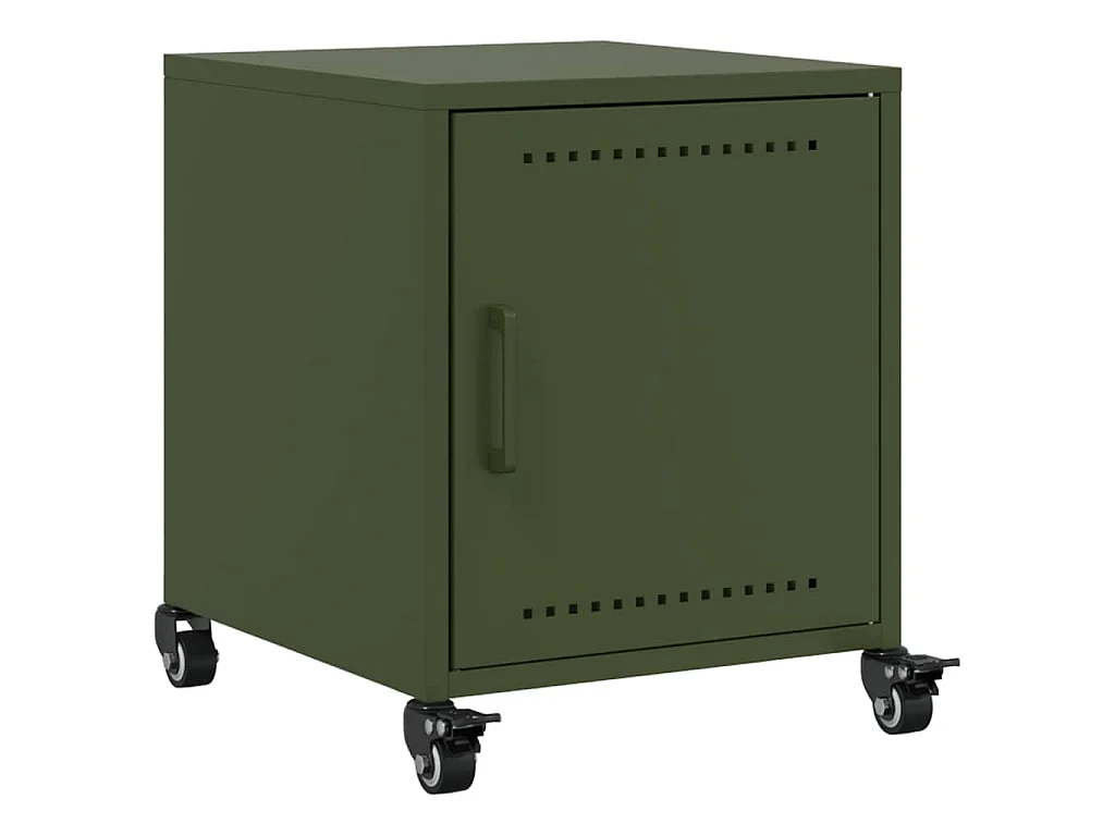 Tables de chevet 2 pcs vert olive 36x39x43,5 cm acier