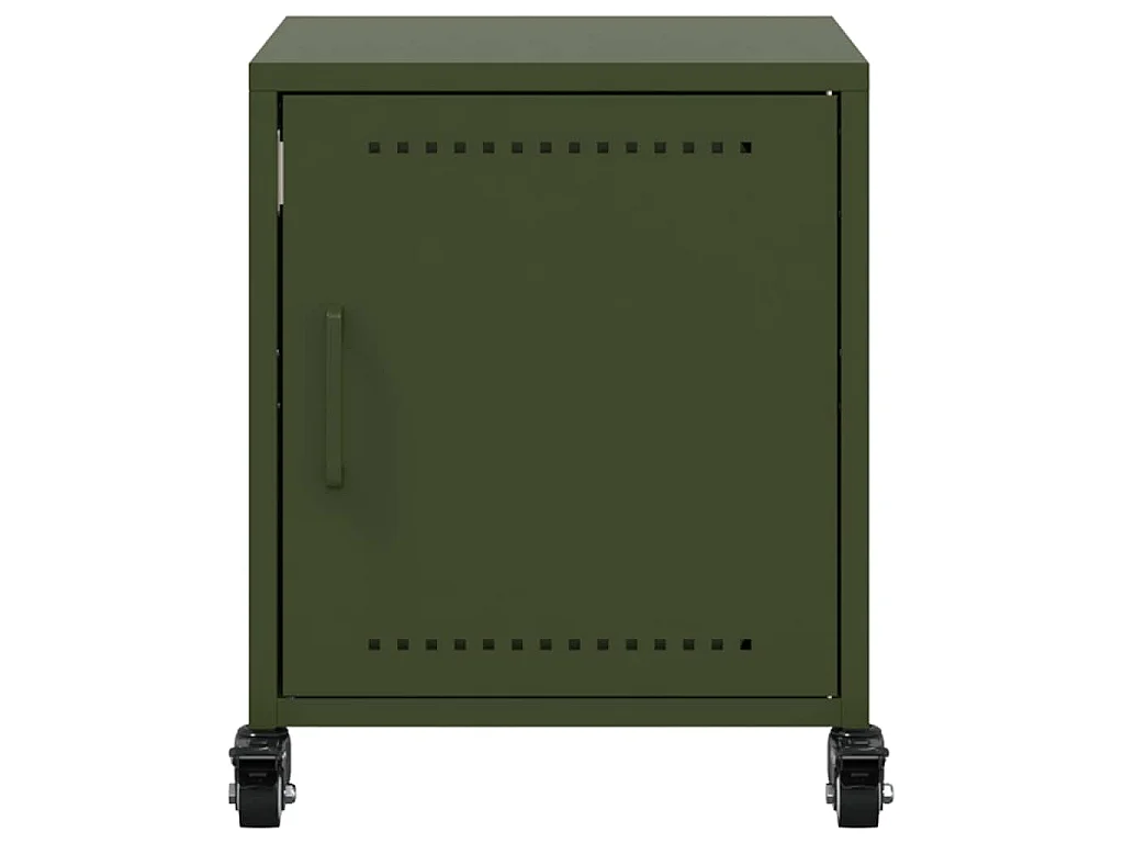 Tables de chevet 2 pcs vert olive 36x39x43,5 cm acier
