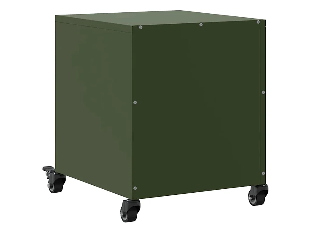 Tables de chevet 2 pcs vert olive 36x39x43,5 cm acier