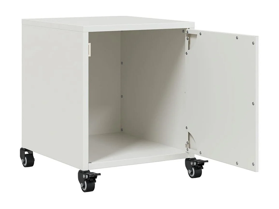 Nachttisch Weiß 36x39x43,5 cm Stahl