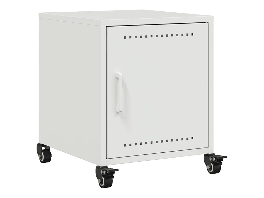 Table de chevet blanc 36x39x43,5 cm acier