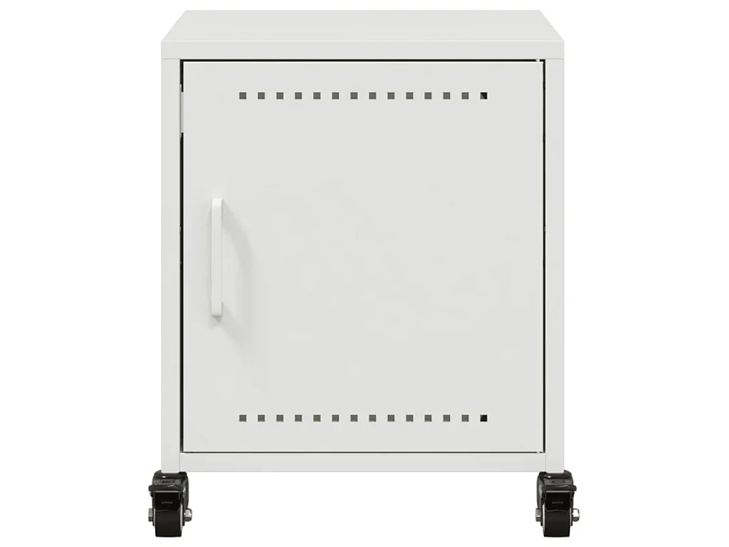 Table de chevet blanc 36x39x43,5 cm acier