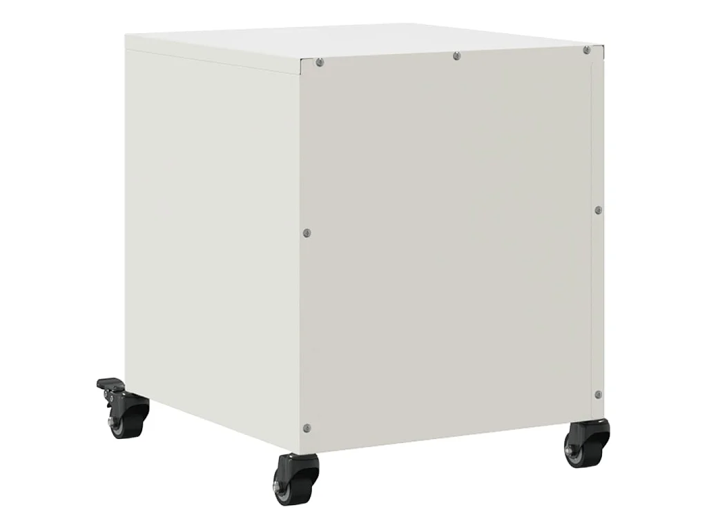 Table de chevet blanc 36x39x43,5 cm acier