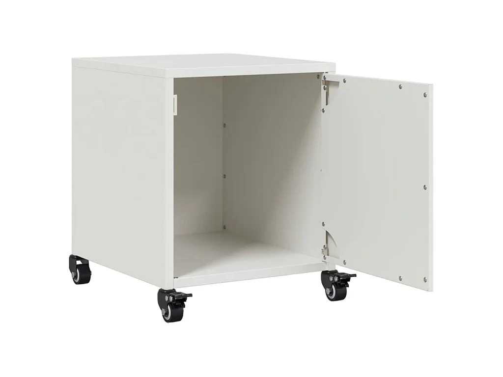 Table de chevet blanc 36x39x43,5 cm acier
