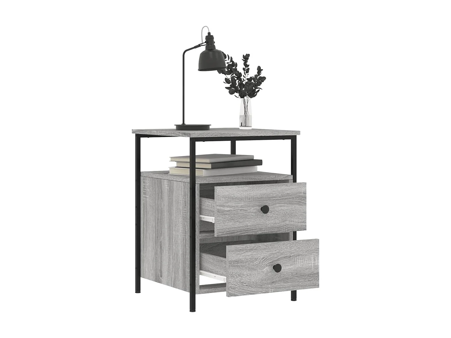 Nachttisch Grau Sonoma-Eiche 44x45x60 cm Holzwerkstoff