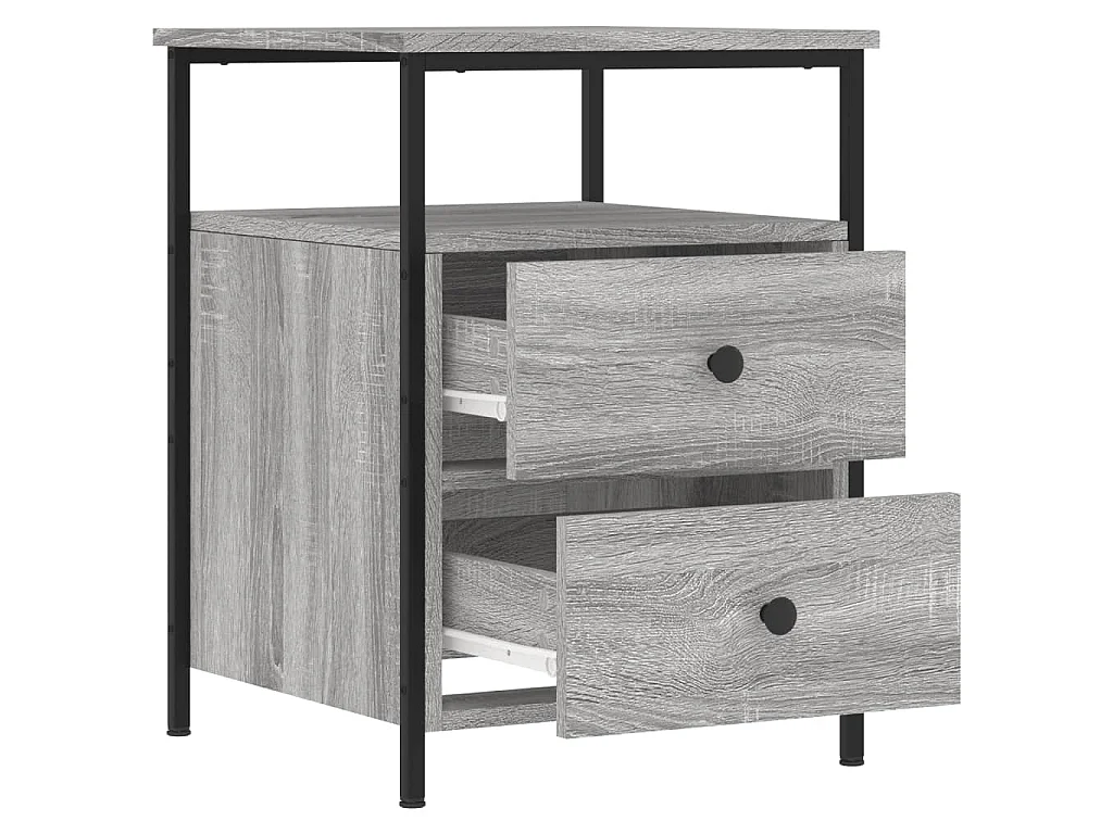 Comodino Grigio Sonoma 44x45x60 cm in Legno Multistrato