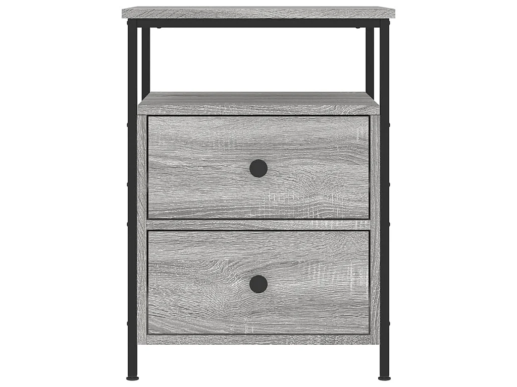 Comodino Grigio Sonoma 44x45x60 cm in Legno Multistrato