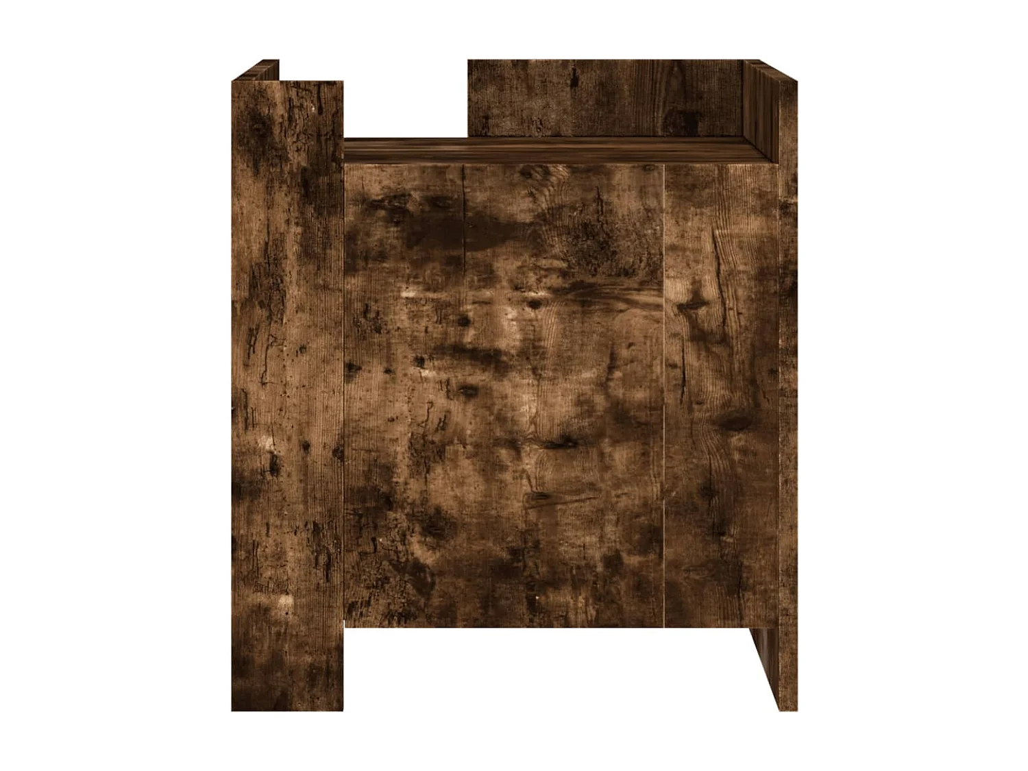 Table de chevet chêne fumé 45x50x50 cm bois d'ingénierie