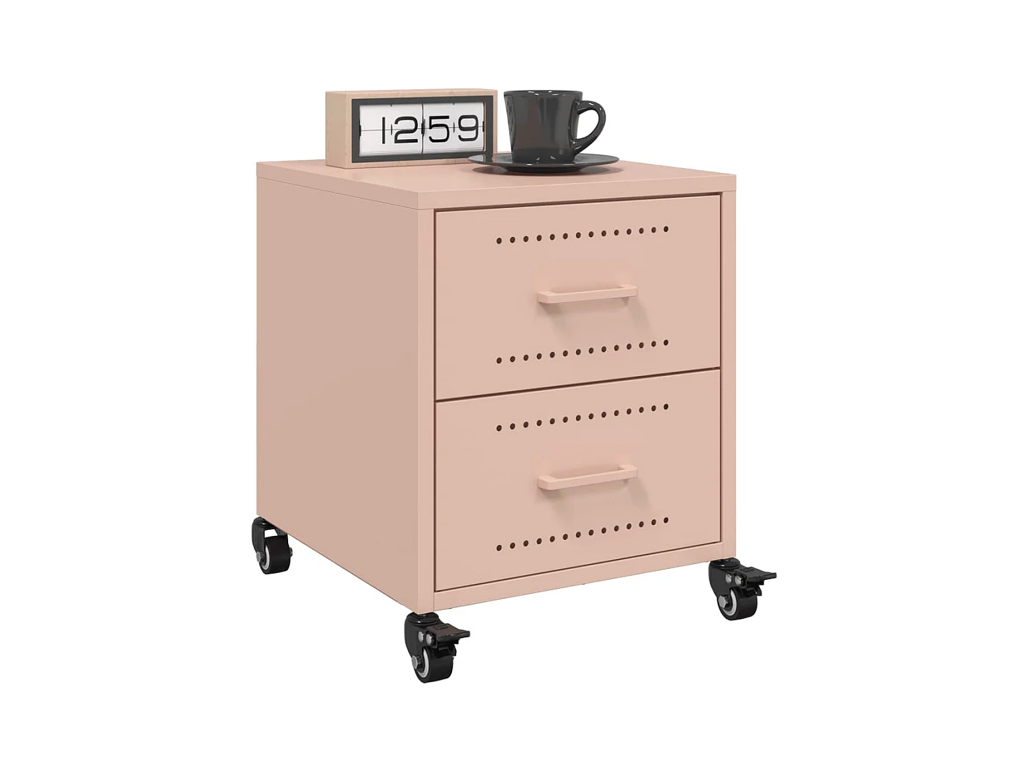 Tables de chevet 2 pcs rose 36x39x43,5 cm acier
