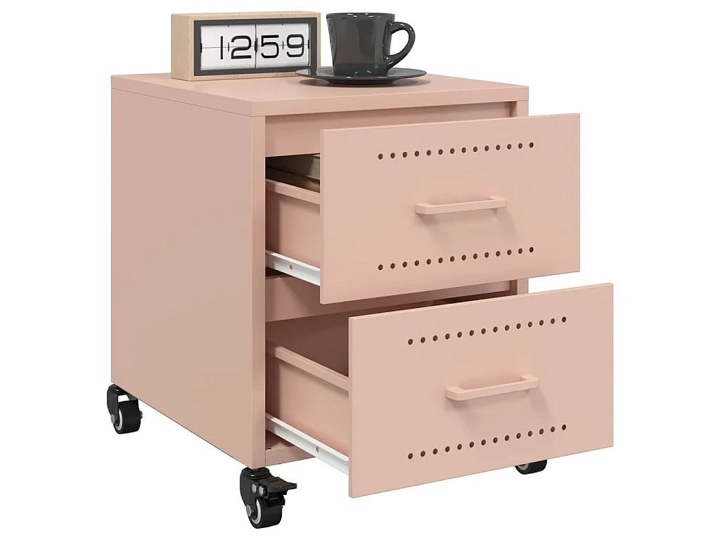 Tables de chevet 2 pcs rose 36x39x43,5 cm acier