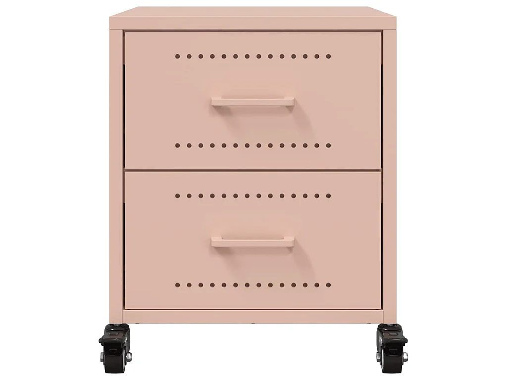 Tables de chevet 2 pcs rose 36x39x43,5 cm acier