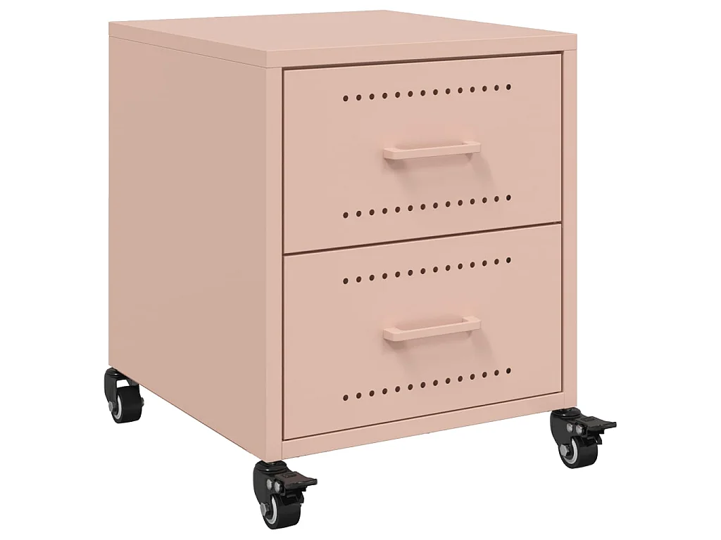 Tables de chevet 2 pcs rose 36x39x43,5 cm acier
