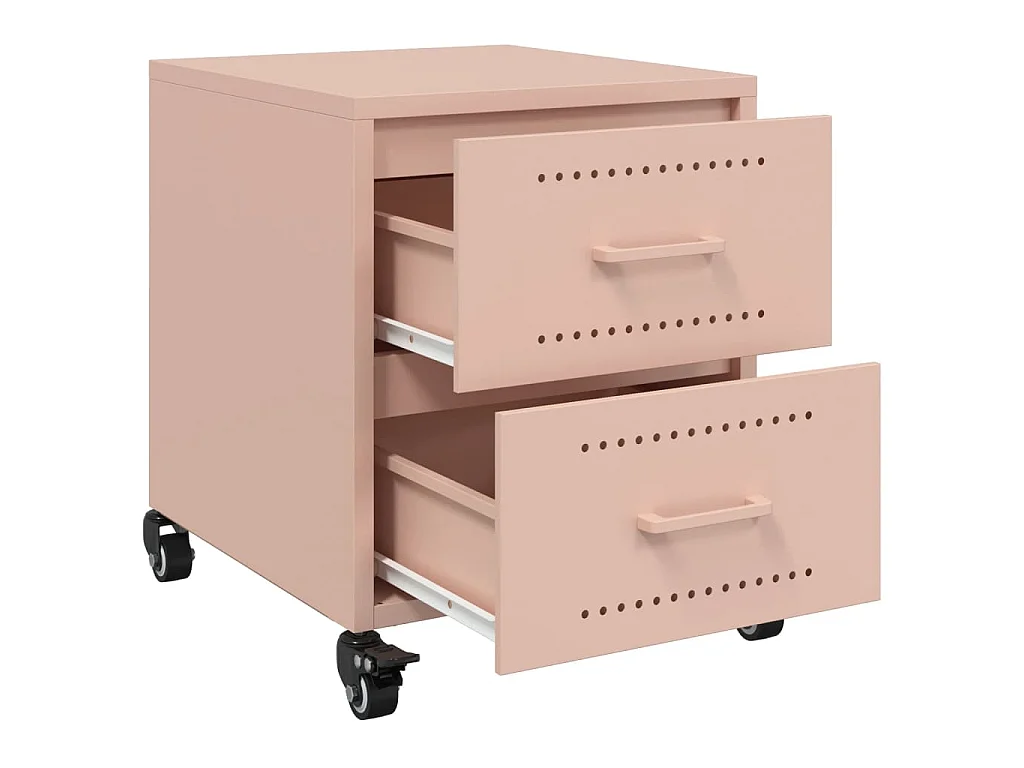 Tables de chevet 2 pcs rose 36x39x43,5 cm acier