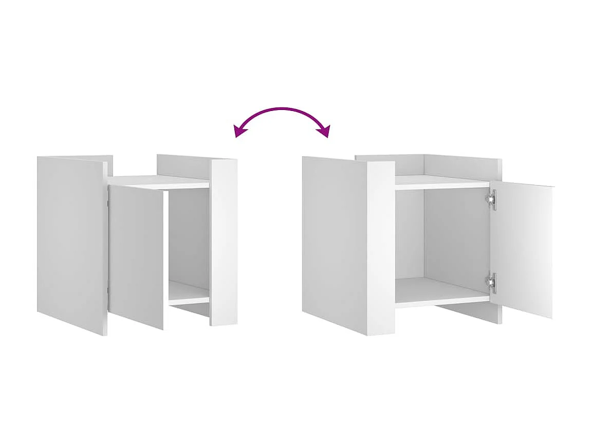 Nachttisch Weiß 45x50x50 cm Holzwerkstoff