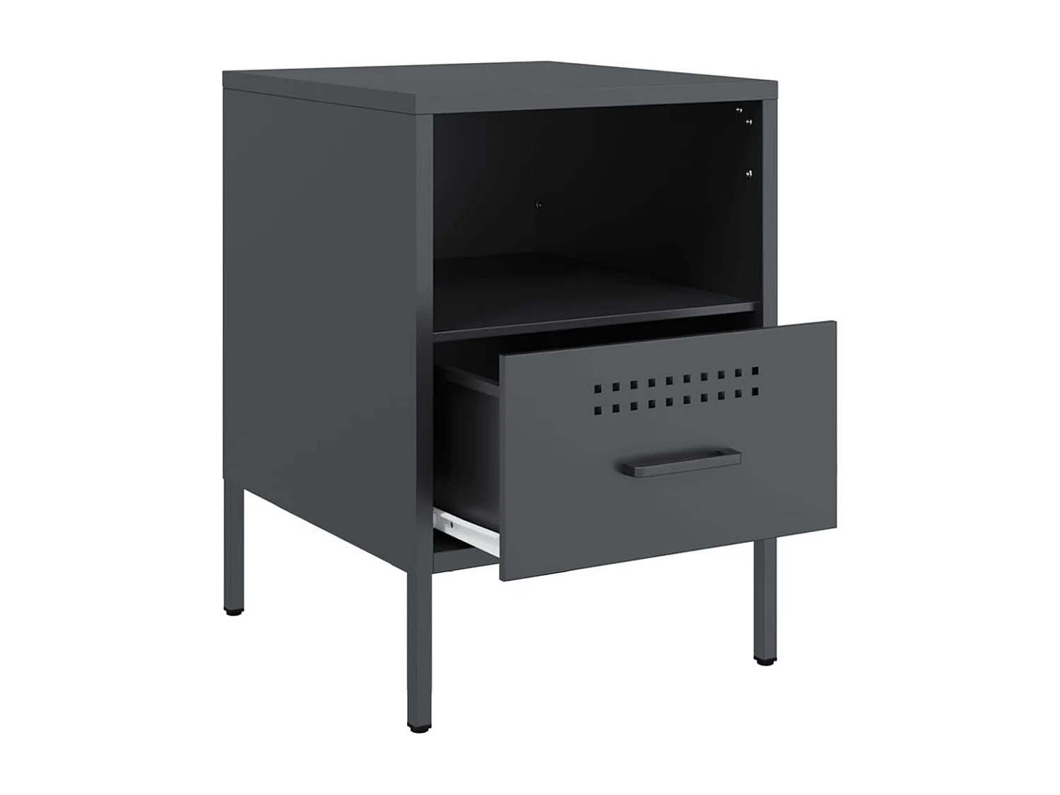 Table de chevet anthracite 36x39x50,5 cm acier