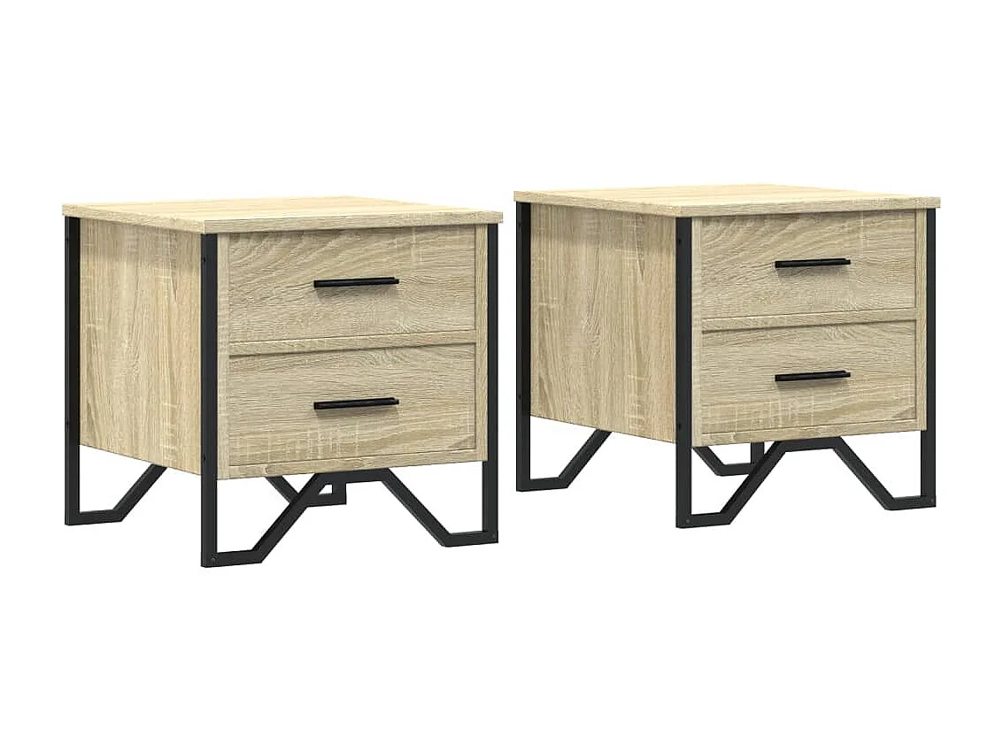 Mesas de cabeceira 2 pcs derivados de madeira carvalho sonoma
