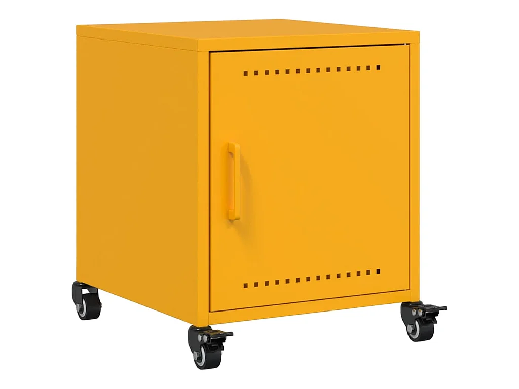 Table de chevet jaune moutarde 36x39x43,5 cm acier