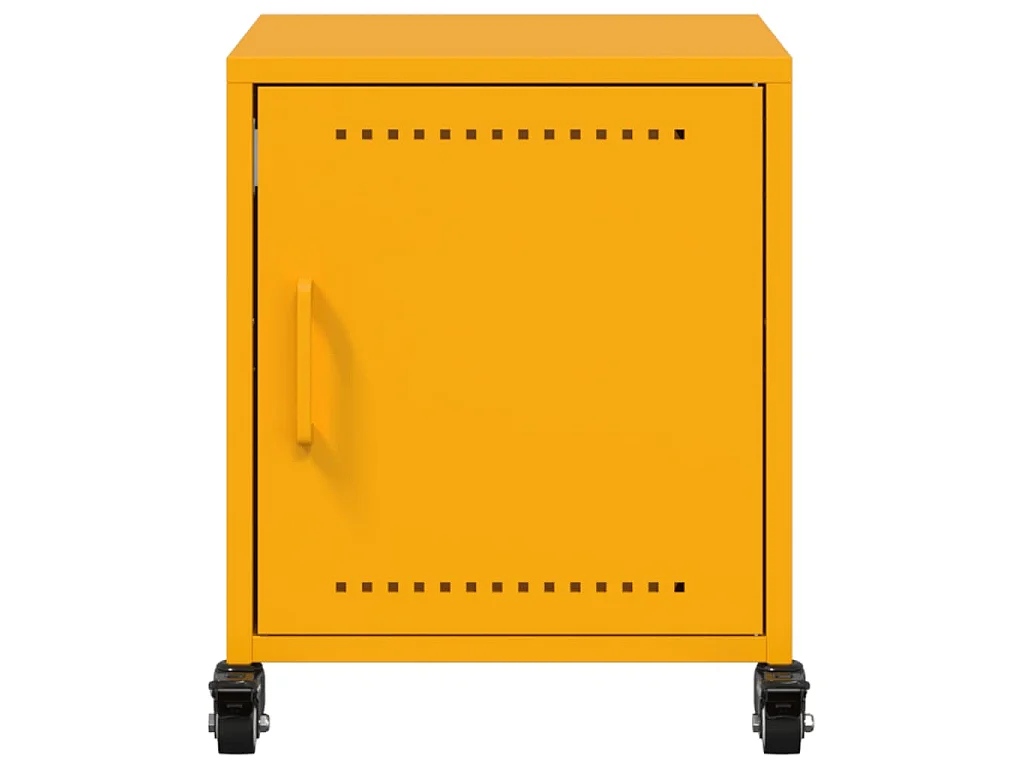 Table de chevet jaune moutarde 36x39x43,5 cm acier