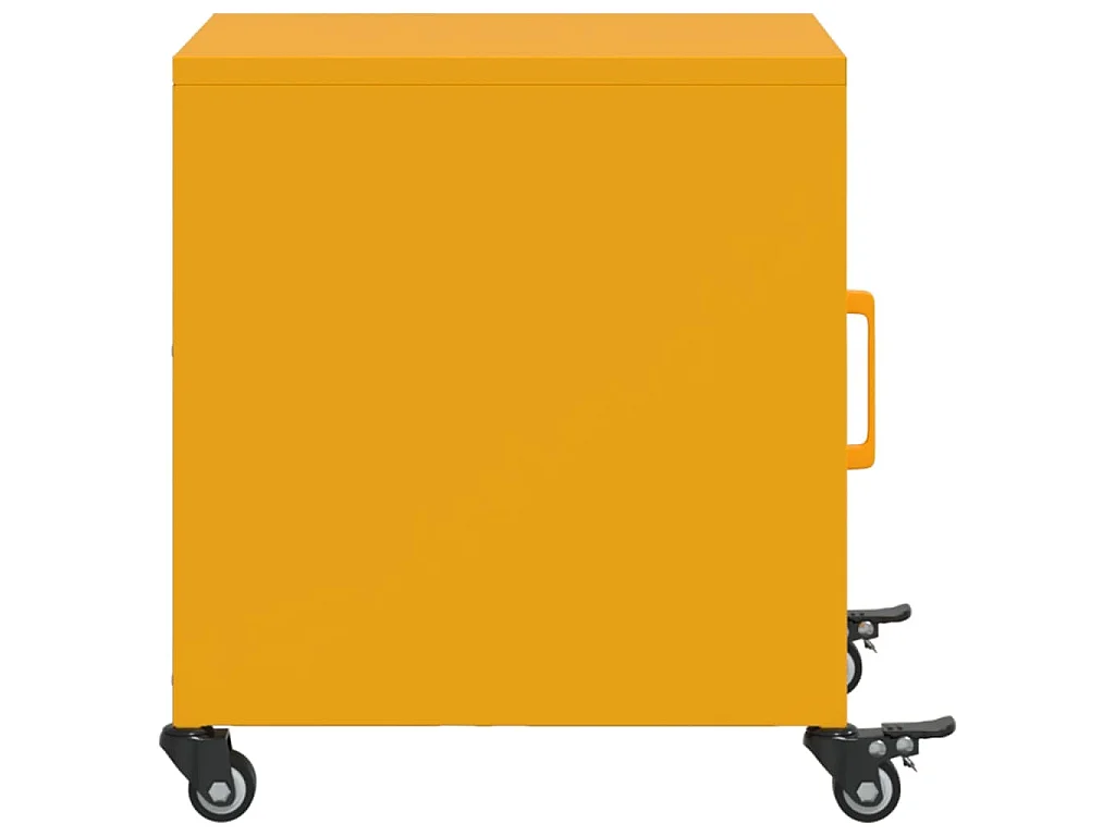 Table de chevet jaune moutarde 36x39x43,5 cm acier