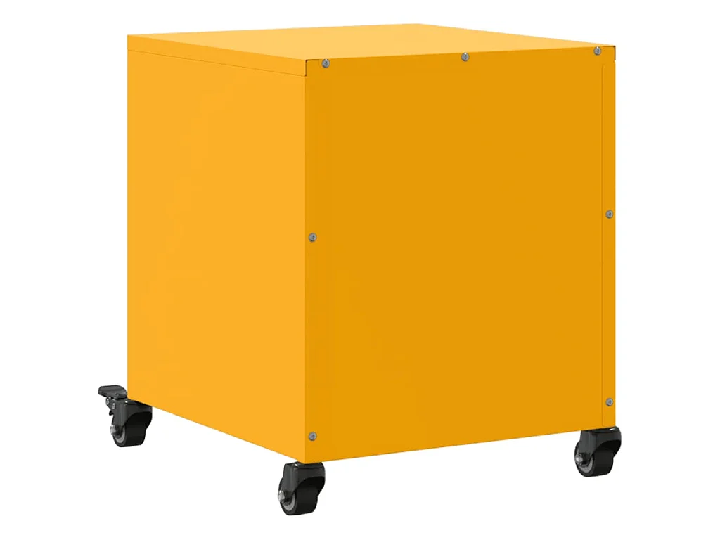 Table de chevet jaune moutarde 36x39x43,5 cm acier