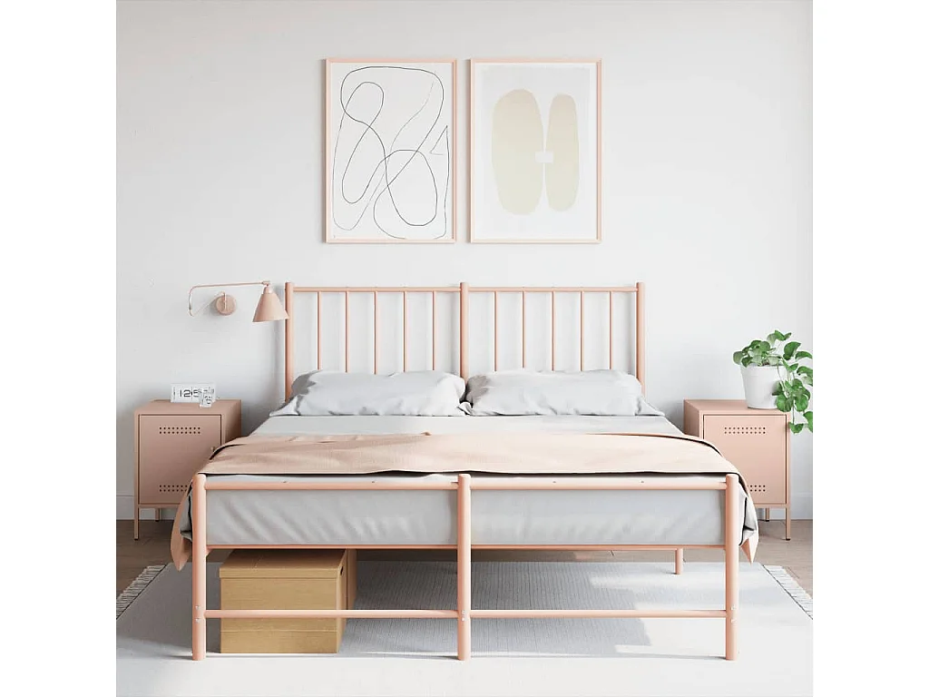 Tables de chevet 2 pcs rose 36x39x50,5 cm acier