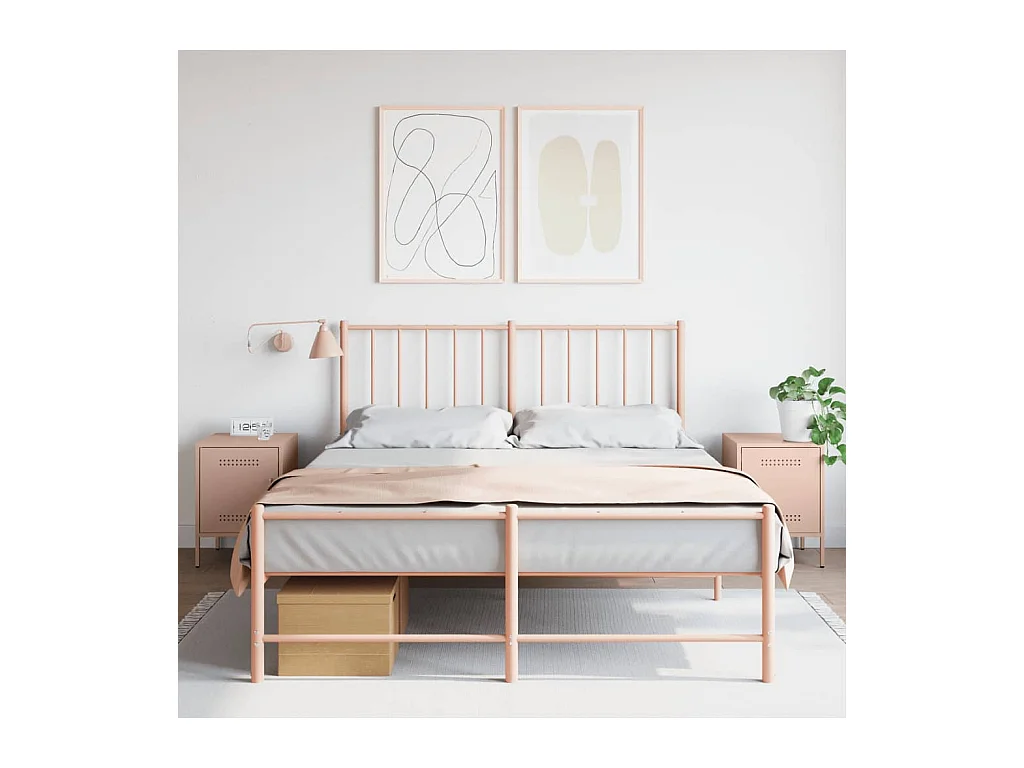 Comodini 2 pz Rosa 36x39x50,5 cm in Acciaio