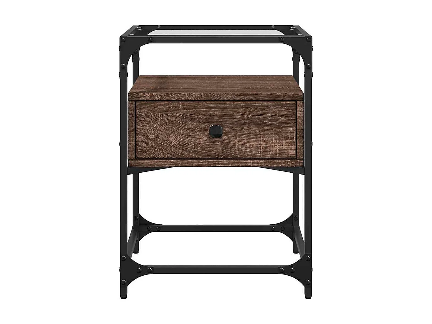Table de chevet chêne marron 40x40x55 cm bois d’ingénierie
