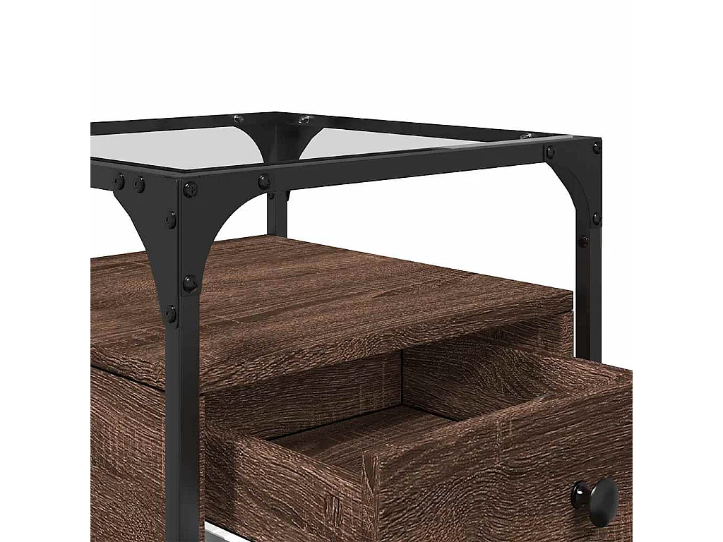 Table de chevet chêne marron 40x40x55 cm bois d’ingénierie