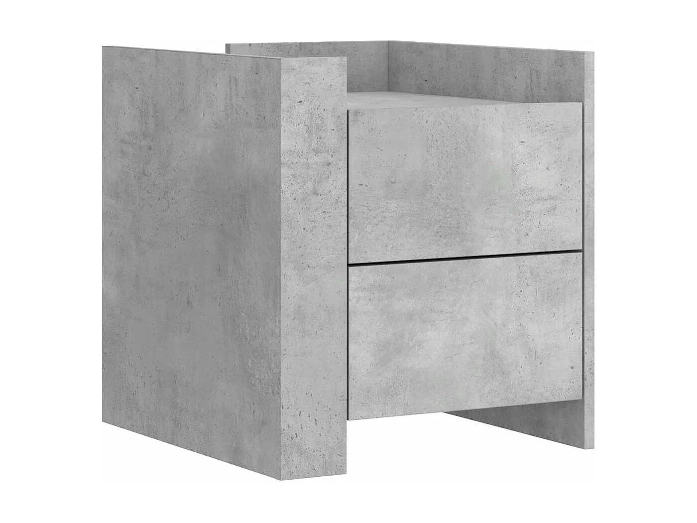 Table de chevet gris béton 45x50x50 cm bois d'ingénierie