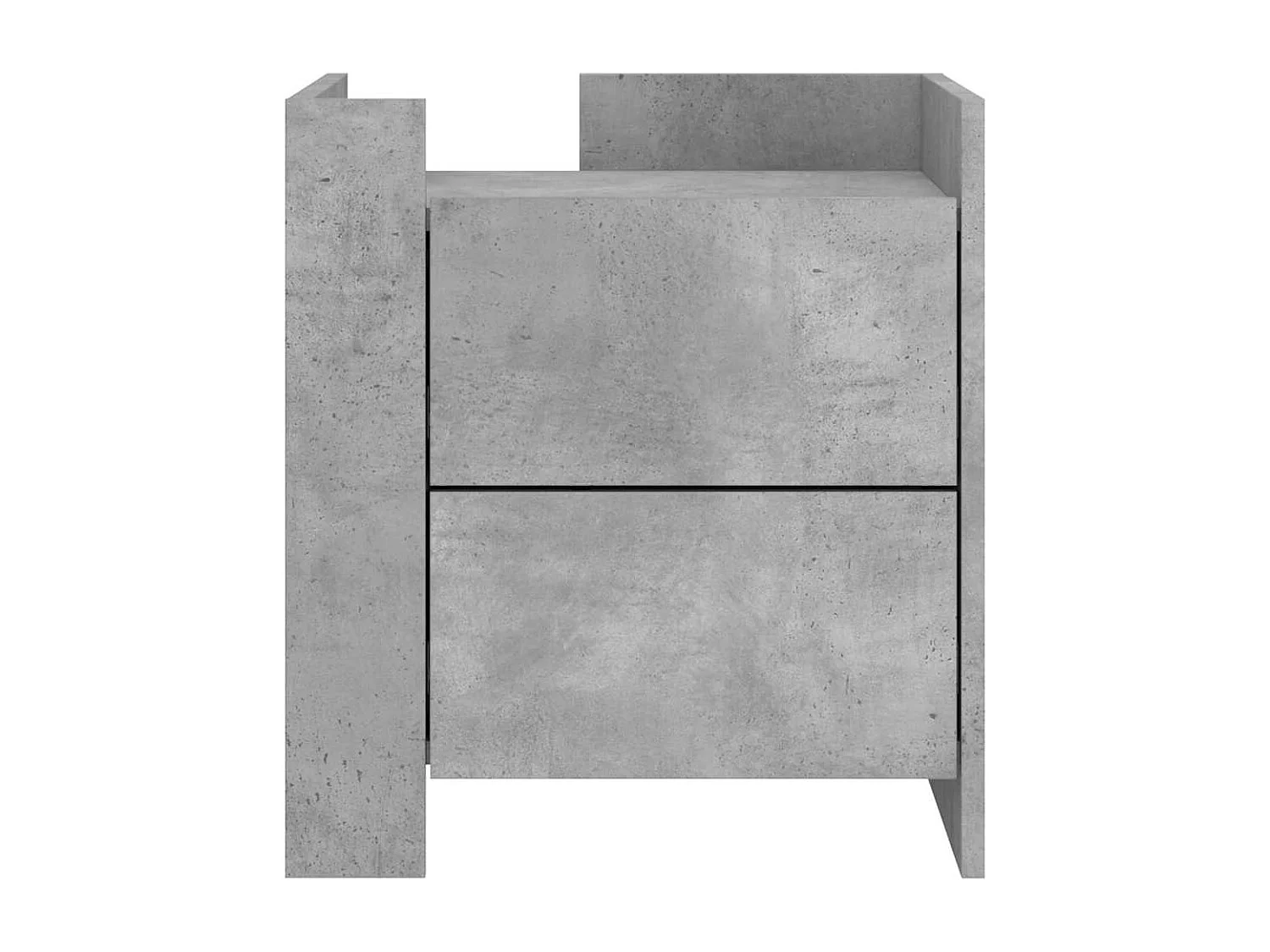 Table de chevet gris béton 45x50x50 cm bois d'ingénierie