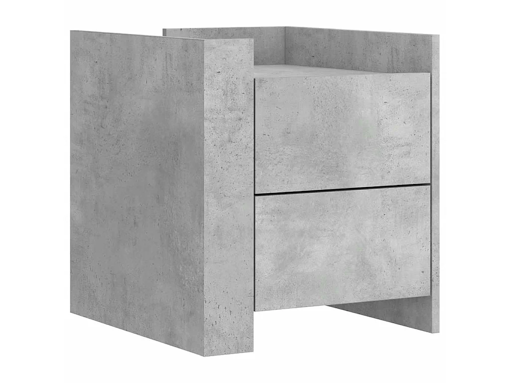 Table de chevet gris béton 45x50x50 cm bois d'ingénierie