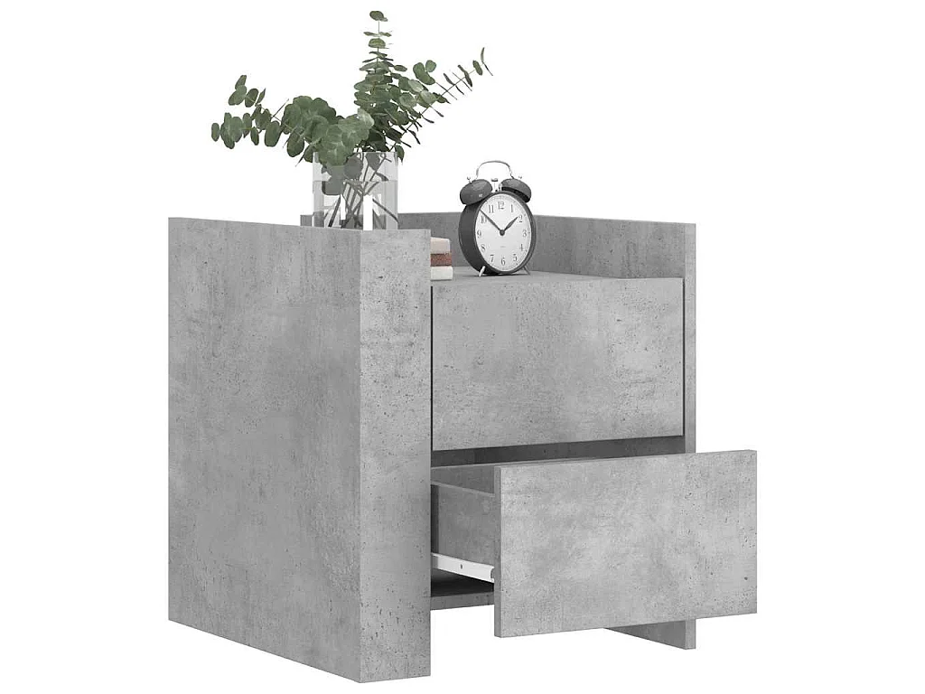 Comodino Grigio Cemento 45x50x50 cm in Truciolato