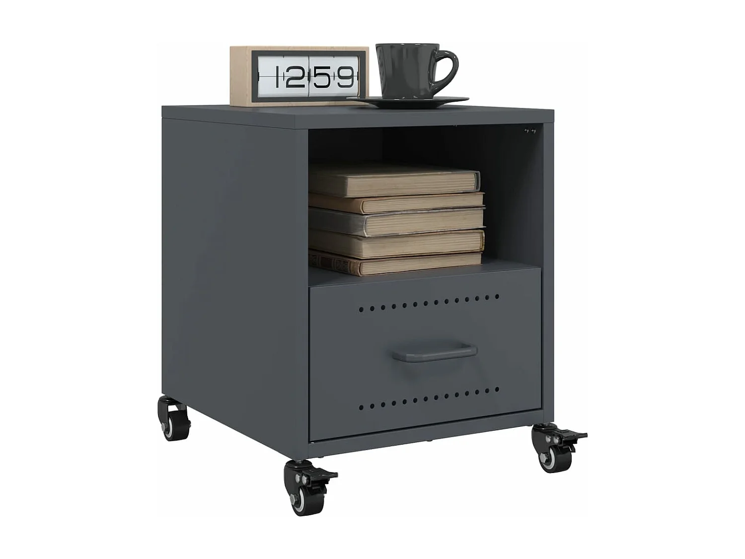 Comodini 2 pz Antracite 36x39x43,5 cm in Acciaio