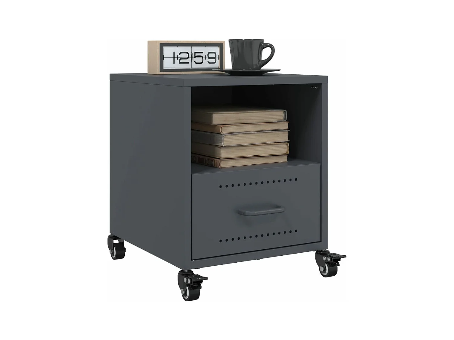 Comodini 2 pz Antracite 36x39x43,5 cm in Acciaio