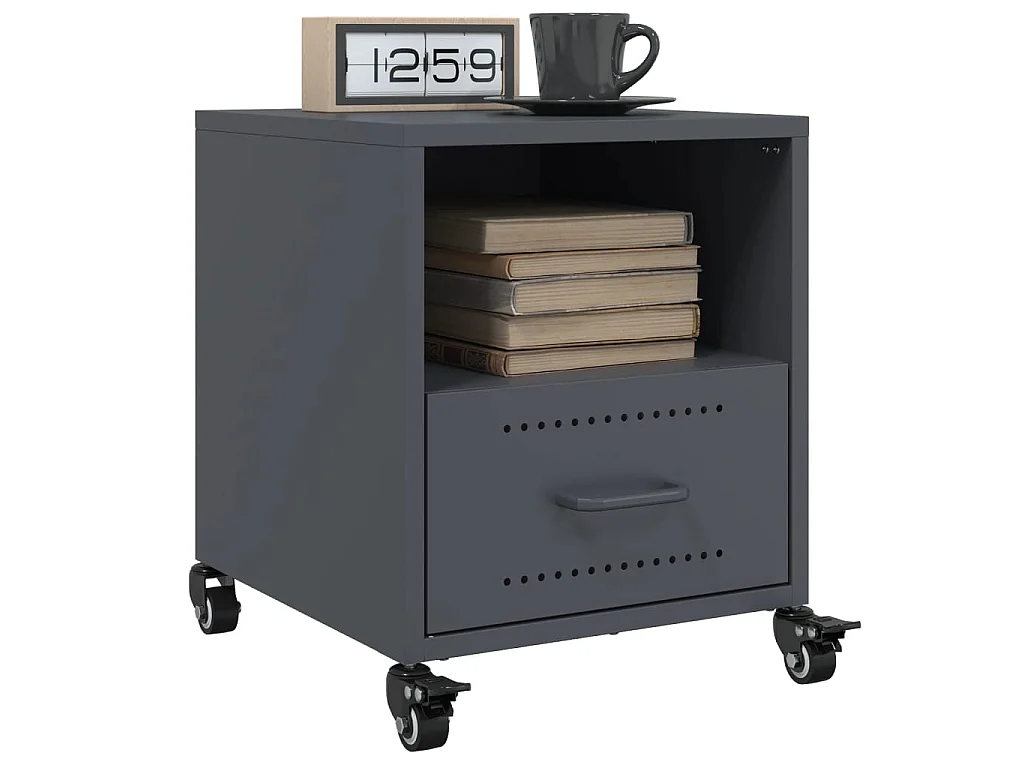 Tables de chevet 2 pcs anthracite 36x39x43,5 cm acier