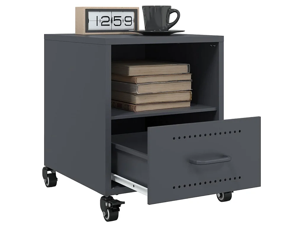 Tables de chevet 2 pcs anthracite 36x39x43,5 cm acier