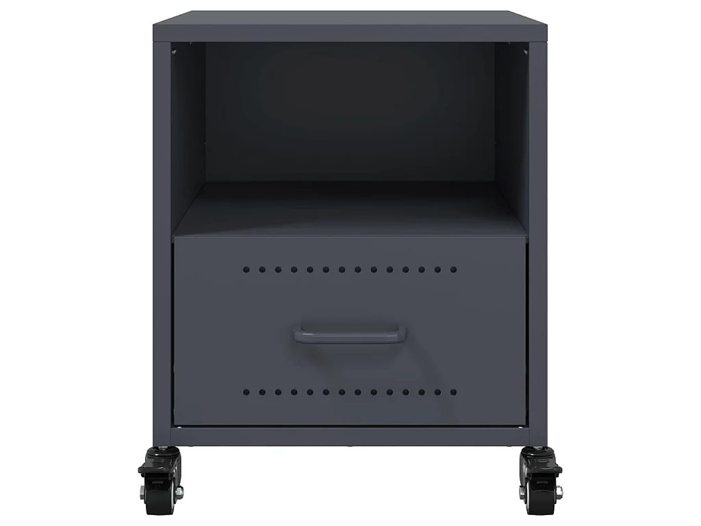 Tables de chevet 2 pcs anthracite 36x39x43,5 cm acier
