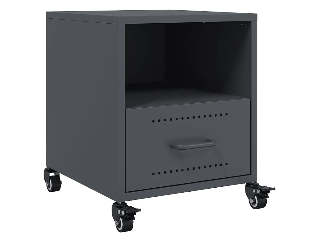 Tables de chevet 2 pcs anthracite 36x39x43,5 cm acier