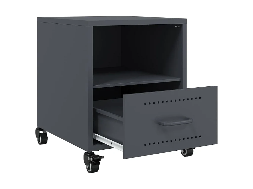 Tables de chevet 2 pcs anthracite 36x39x43,5 cm acier