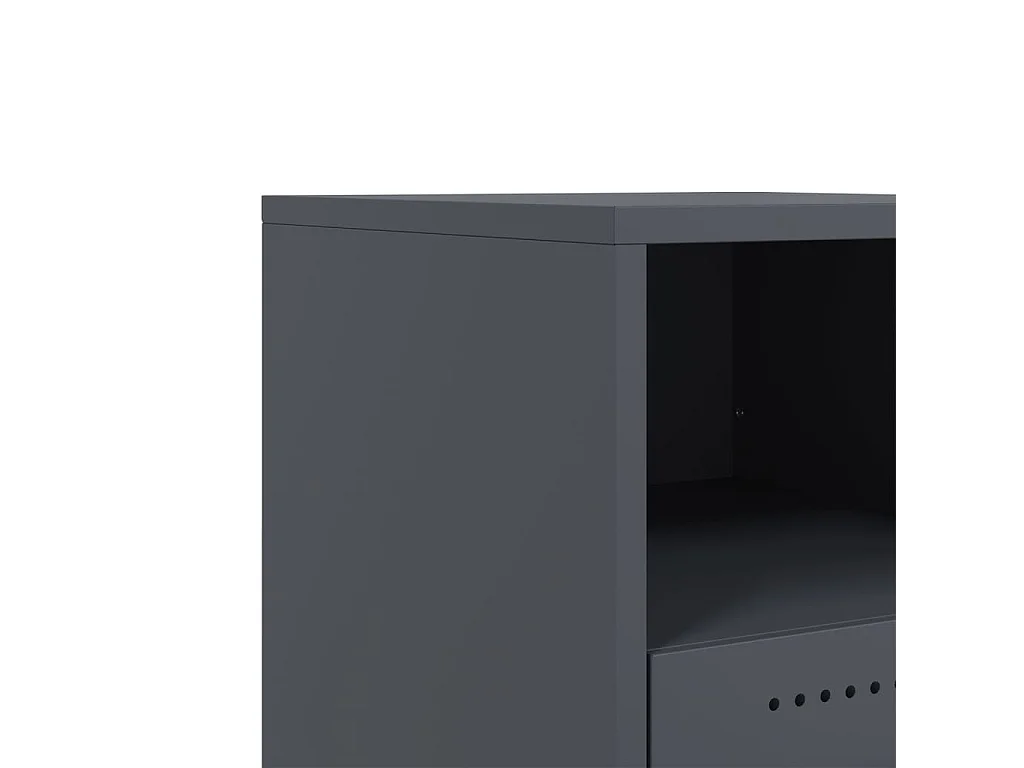 Tables de chevet 2 pcs anthracite 36x39x43,5 cm acier
