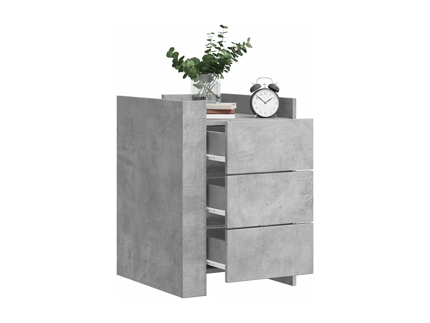 Table de chevet gris béton 45x50x65 cm bois d'ingénierie