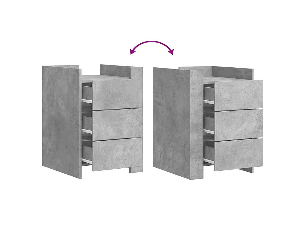 Nachttisch Betongrau 45x50x65 cm Holzwerkstoff