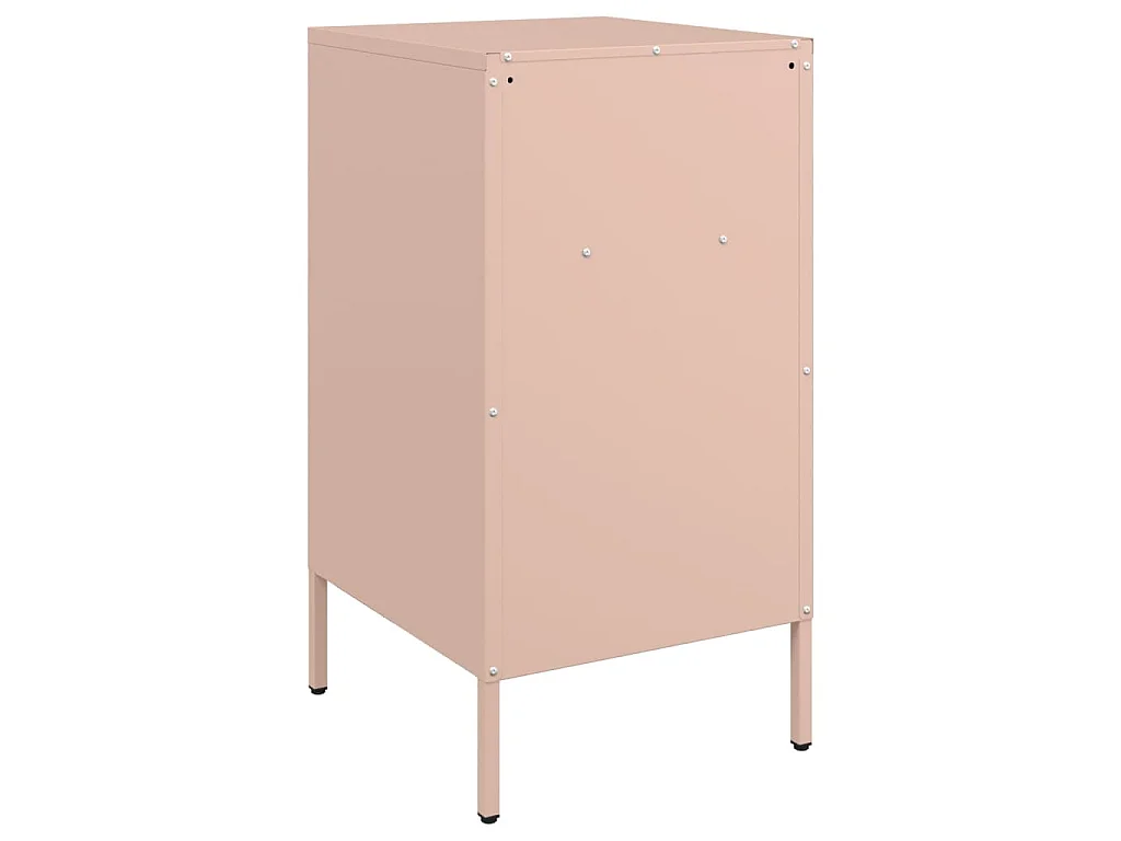 Table de chevet rose 36x39x68 cm acier