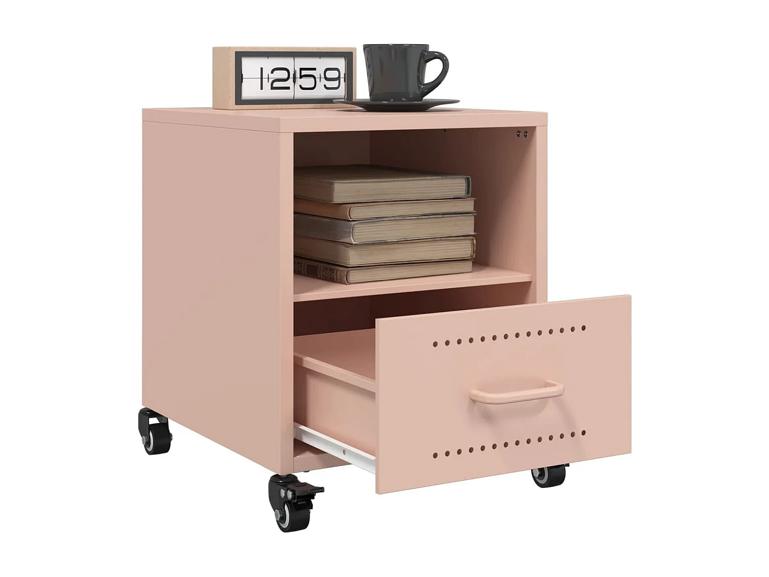 Tables de chevet 2 pcs rose 36x39x43,5 cm acier
