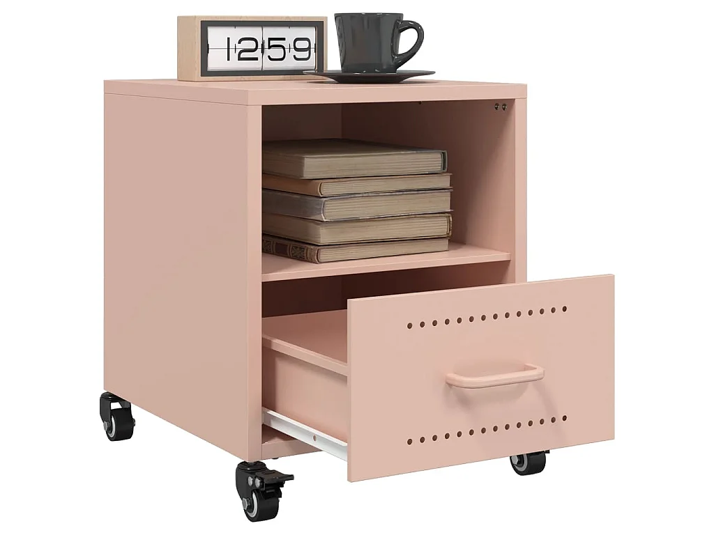 Tables de chevet 2 pcs rose 36x39x43,5 cm acier