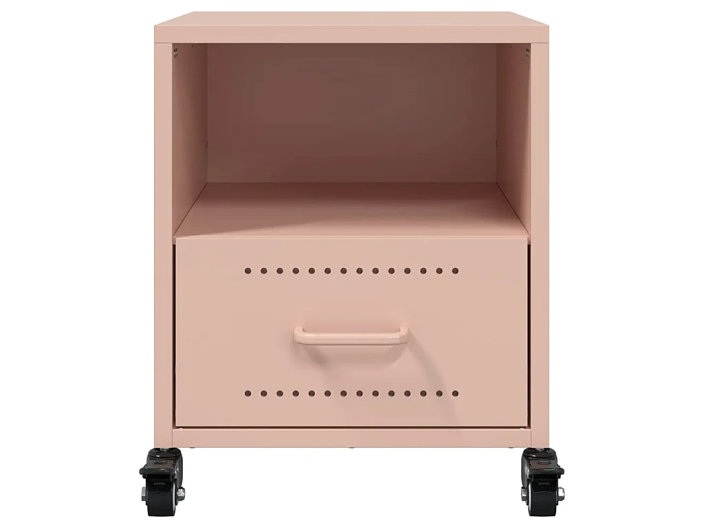 Tables de chevet 2 pcs rose 36x39x43,5 cm acier